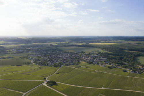 Vue aérienne drone Celles sur Ource - Vignoble Daniel Deheurles et Filles